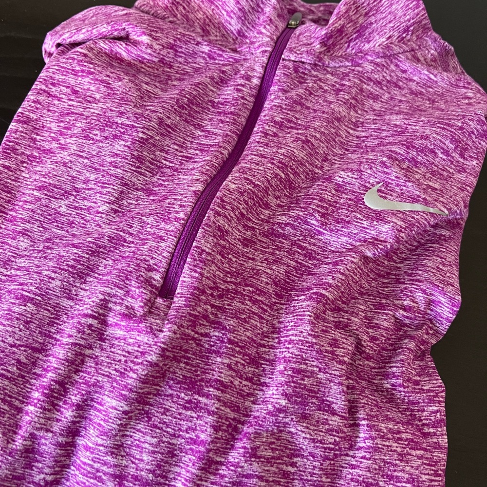 Nike Heathered Purple Quarter-Zip Top